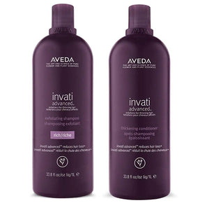 Aveda Invati Exfoliating Shampoo Rich & Thickening Conditioner 33.8 oz Each SET