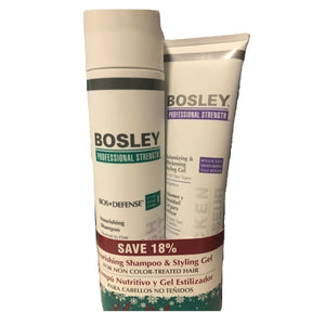 Bosley Professional Volumizing & Thickening Gel and Defense Shampoo for No Color SET